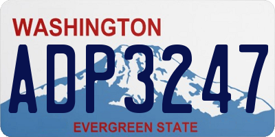 WA license plate ADP3247