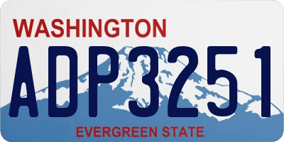 WA license plate ADP3251