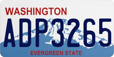 WA license plate ADP3265