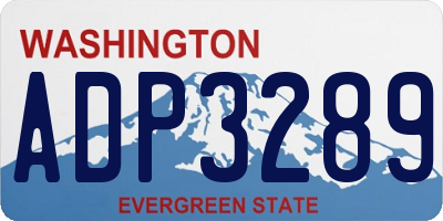 WA license plate ADP3289
