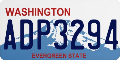WA license plate ADP3294