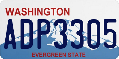 WA license plate ADP3305