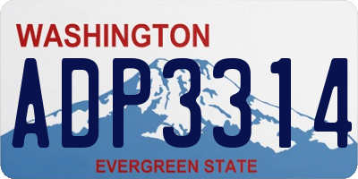 WA license plate ADP3314