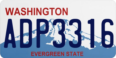 WA license plate ADP3316
