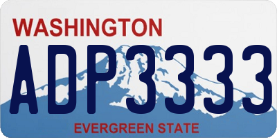 WA license plate ADP3333