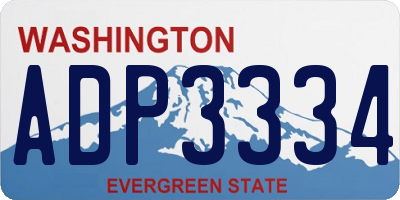 WA license plate ADP3334
