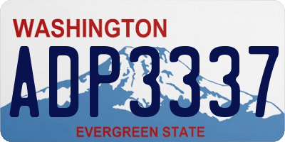 WA license plate ADP3337