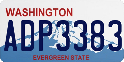 WA license plate ADP3383