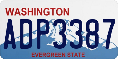 WA license plate ADP3387