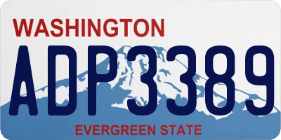 WA license plate ADP3389