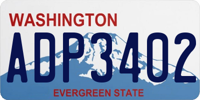 WA license plate ADP3402