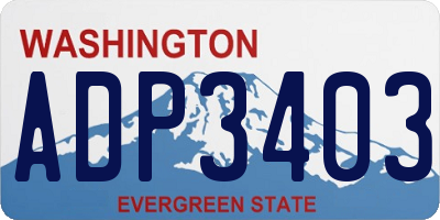 WA license plate ADP3403