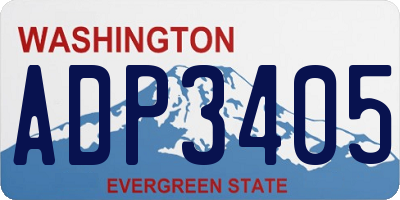 WA license plate ADP3405