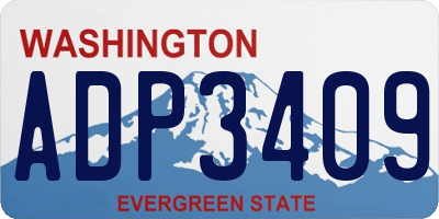 WA license plate ADP3409
