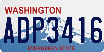 WA license plate ADP3416