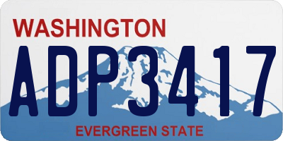 WA license plate ADP3417