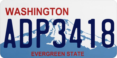 WA license plate ADP3418