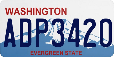 WA license plate ADP3420