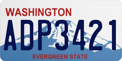 WA license plate ADP3421