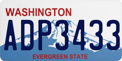 WA license plate ADP3433