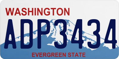 WA license plate ADP3434