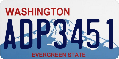 WA license plate ADP3451