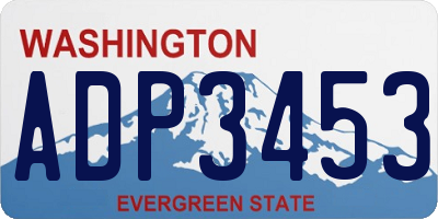 WA license plate ADP3453