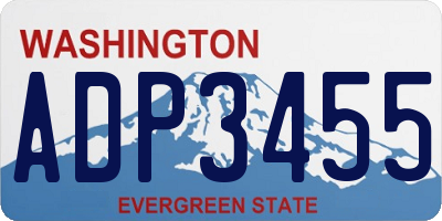 WA license plate ADP3455