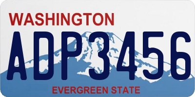 WA license plate ADP3456