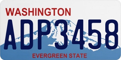 WA license plate ADP3458