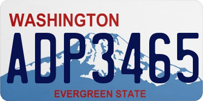 WA license plate ADP3465