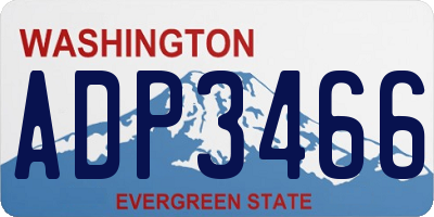 WA license plate ADP3466