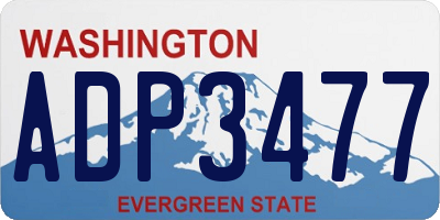 WA license plate ADP3477