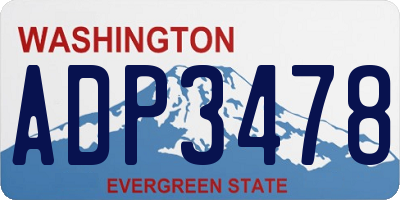 WA license plate ADP3478