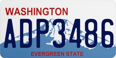 WA license plate ADP3486