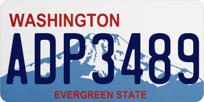 WA license plate ADP3489