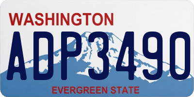 WA license plate ADP3490