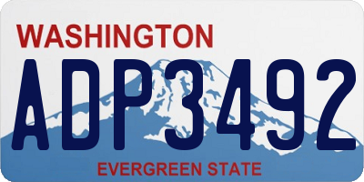 WA license plate ADP3492