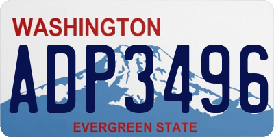 WA license plate ADP3496
