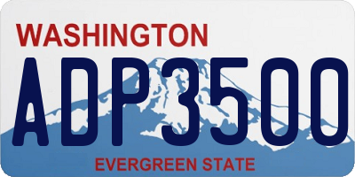 WA license plate ADP3500
