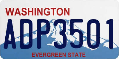 WA license plate ADP3501