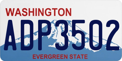 WA license plate ADP3502