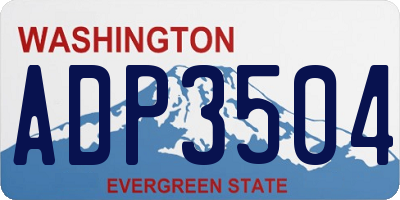WA license plate ADP3504