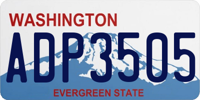 WA license plate ADP3505