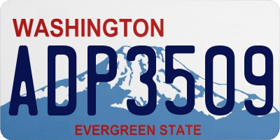 WA license plate ADP3509