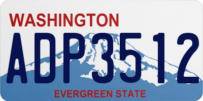 WA license plate ADP3512