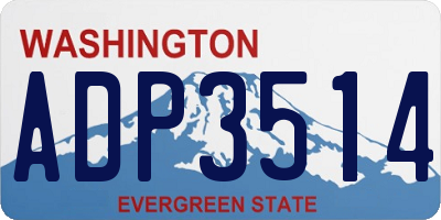 WA license plate ADP3514