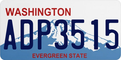 WA license plate ADP3515