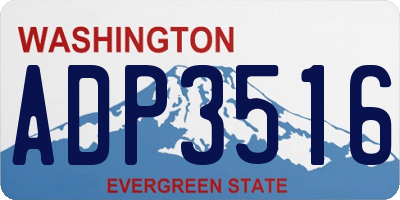 WA license plate ADP3516