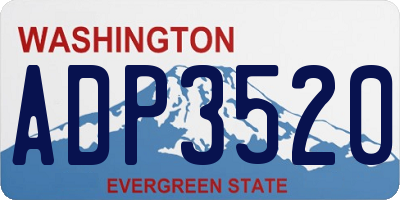 WA license plate ADP3520